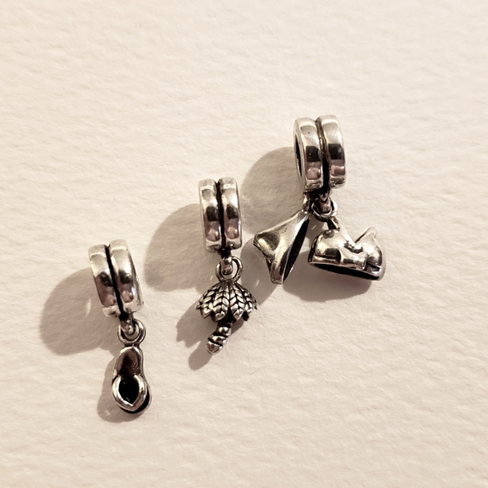 Chamilia Set of 3 Sterling Silver Beach Charms